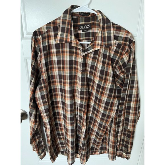 Men's Vintage Geno Long Sleeve Button Up Size Large - Picture 1 of 3